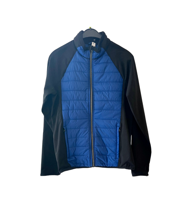 Veste running anti-pluie  noir et bleu roi