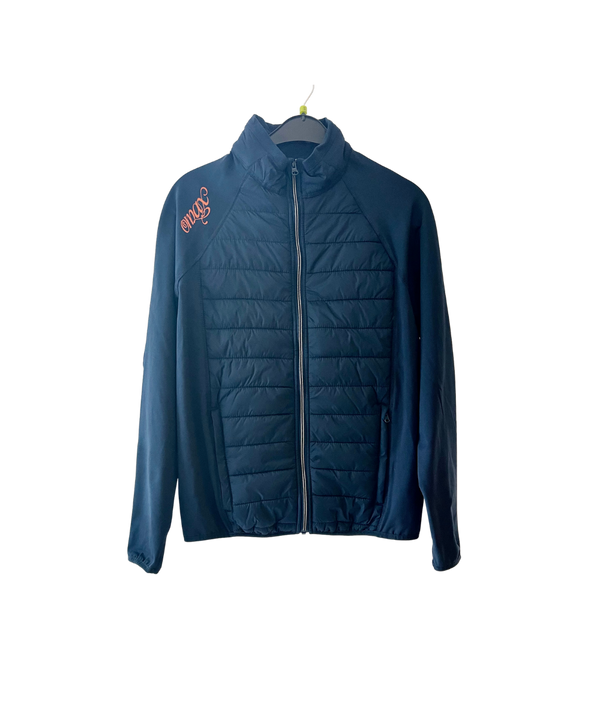 Veste running anti-pluie  bleu uni et orange