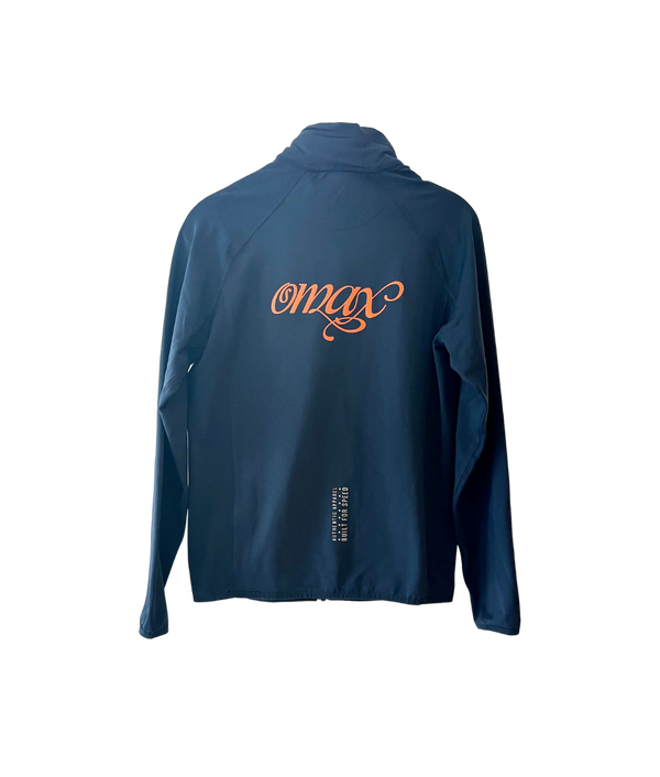 Veste running anti-pluie  bleu uni et orange